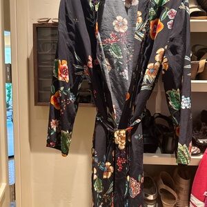 Johnny Was Black Floral Kimono